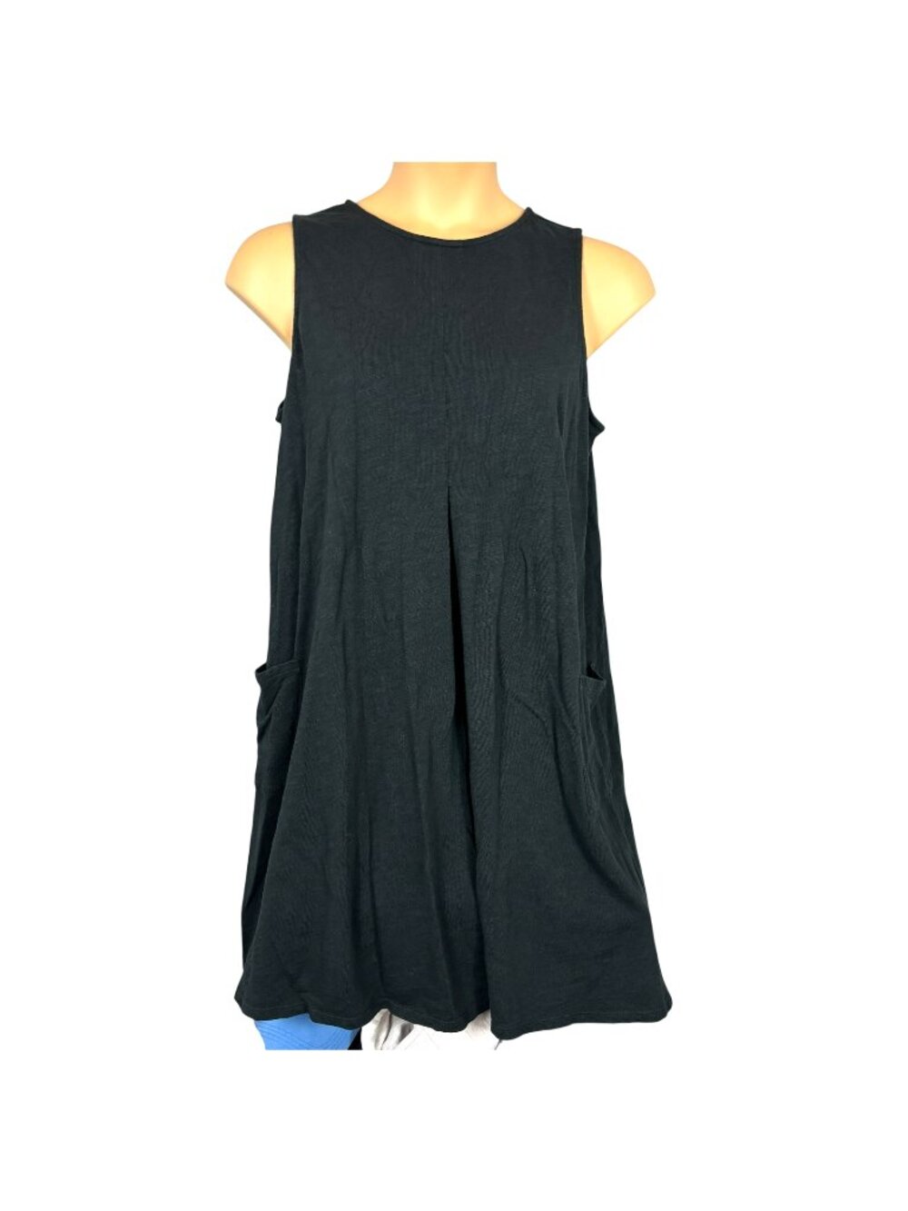 J. JILL Black Sleeveless Swing Shift Dress Pockets